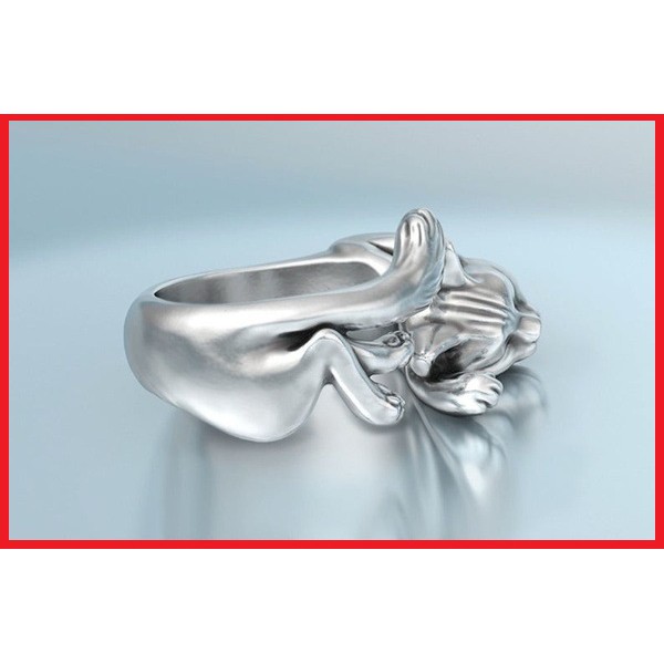 Nhẫn mèo bạc Cat Silver mạ chống gỉ độc đáo hot trend học sinh, sinh viên 2021