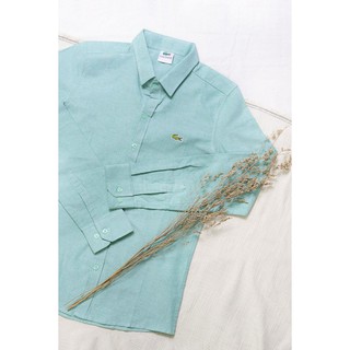 🔴Áo Sơ Mi Lacoste Cá Sấu - Màu Xanh Lá