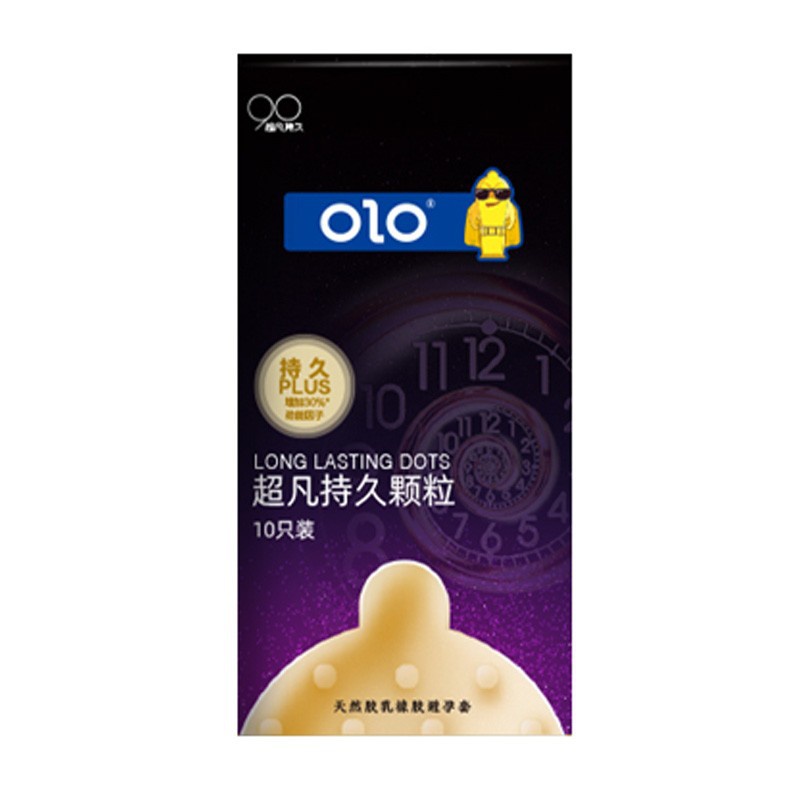 Bao Cao Su Siêu Mỏng OLO Long Lasting Dots Gân Gai Tăng Thời Gian QH Hộp 10 bcs - Tặng Bao Cao Su LP01 - Life Plus Store