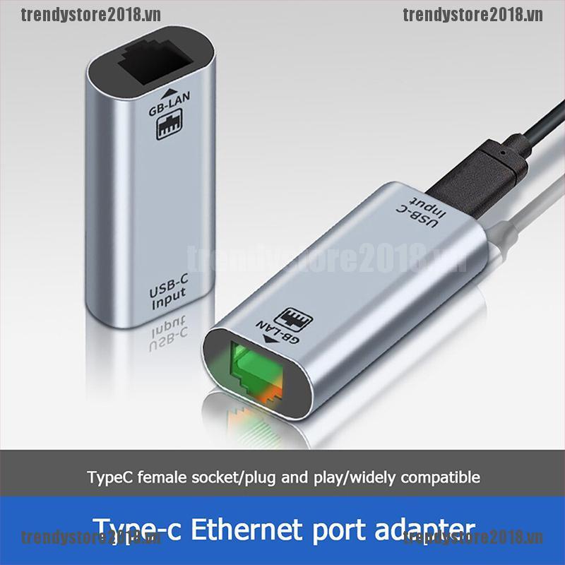 TREND 2 in 1 USB Type C Network Card to 1000Mbps Ethernet HUB Adapter for MacBook