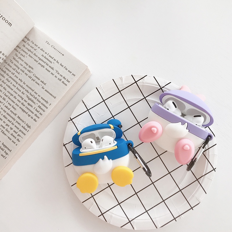 Vỏ Bảo Vệ Hộp Sạc Tai Nghe compatible AirPods Pro compatible AirPods 2/Pro/ compatible AirPods2 Bằng TPU Họa Tiết Hoạt Hình Vịt Donald Daisy Dễ Thương