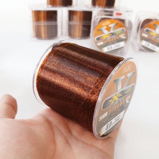 Dây cước câu cá X Strong, dây câu cá, dài 500m, màu nâu đốm vàng, dùng làm dây câu, dây trục, tải cá lớn