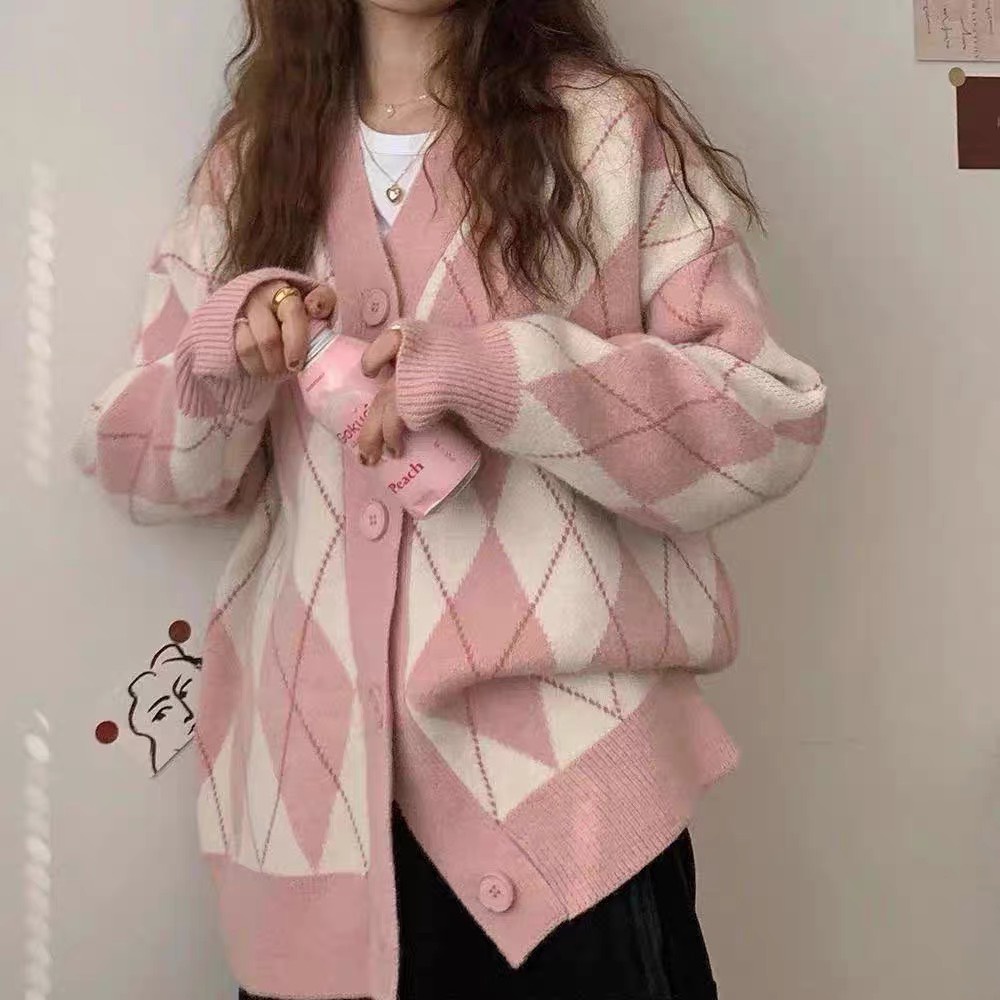 ✅ÁO LEN CARDIGAN QC HÌNH TRÁM 2 MÀU
