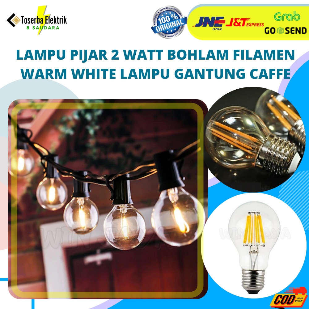 PHILIPS Set 2 Bóng Đèn Sợi Tóc Màu Trắng Ấm / 2W Trang Trí Quán Cà Phê / Đèn Cà Phê / Bóng Đèn / Đèn Cà Phê / Đèn Cà Phê / Đèn Thuốc Lá / Bóng Đèn Đèn Cà Phê