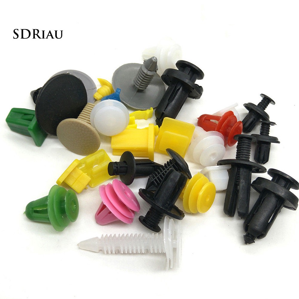 【Ready Stock】200Pcs Universal Mixed Color Auto Fastener Car Bumper Door Panel Clips Rivets