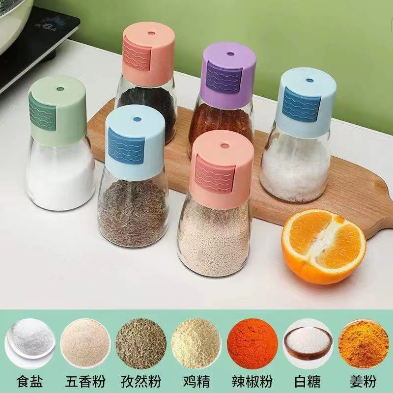 Lọ đựng tiêu, gia vị có nút nhấn cho nhà bếp, bình lắc gia vị có định lượng