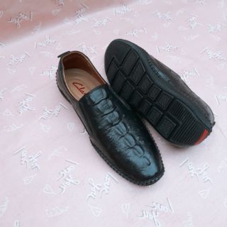 giầy lười da in vân cá sấu