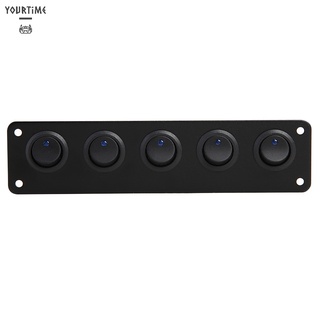 Bảng công tắc đèn 5 màu 12v 20a 24v 10a cho xe hơi/tàu thuyền