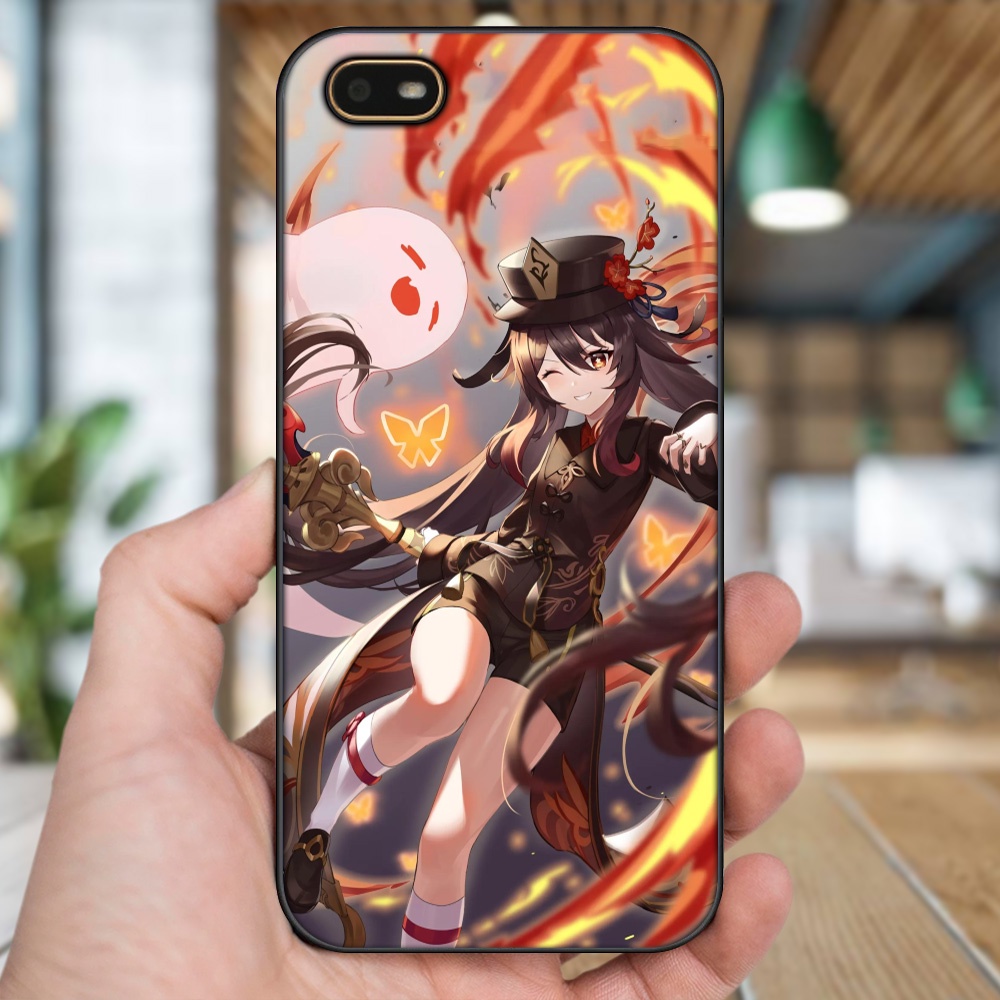 Ốp lưng Oppo A1K viền đen in hình Hutao Genshin Impact