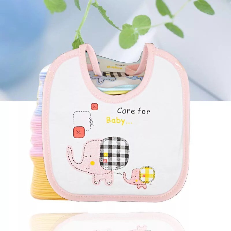 Set 3 yếm cotton hình voi ngộ nghĩnh cho bé