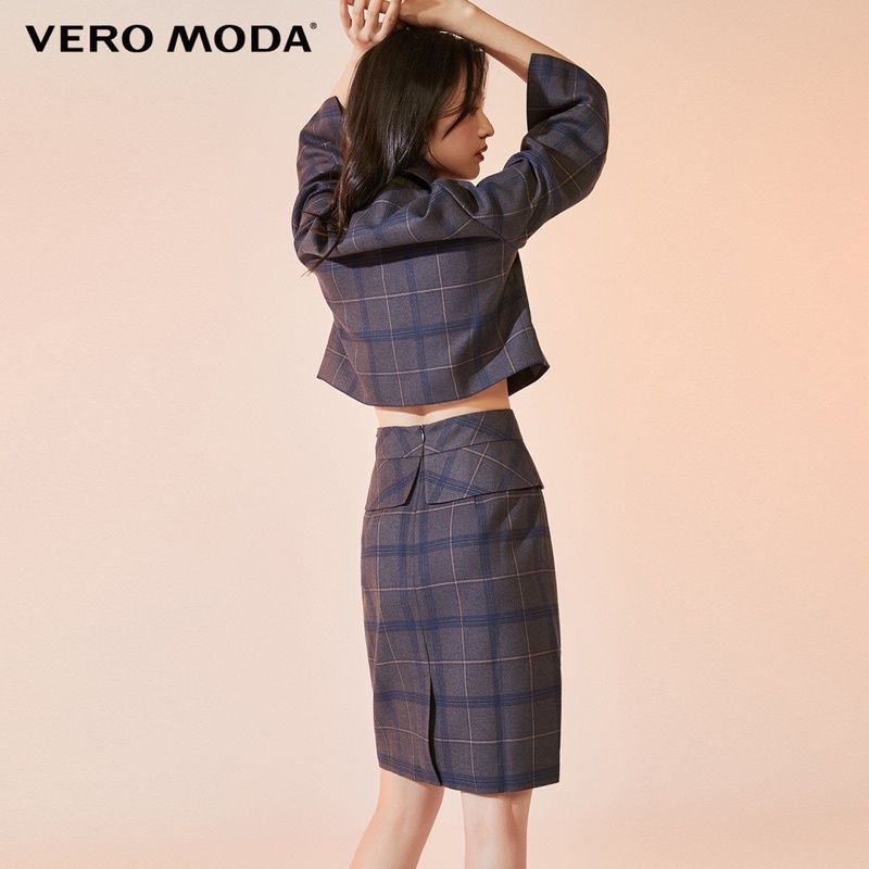 Áo khoác blazer jean sọc form ngắn ngang eo tay lỡ - Vero Moda cá tính đẳng cấp | BigBuy360 - bigbuy360.vn