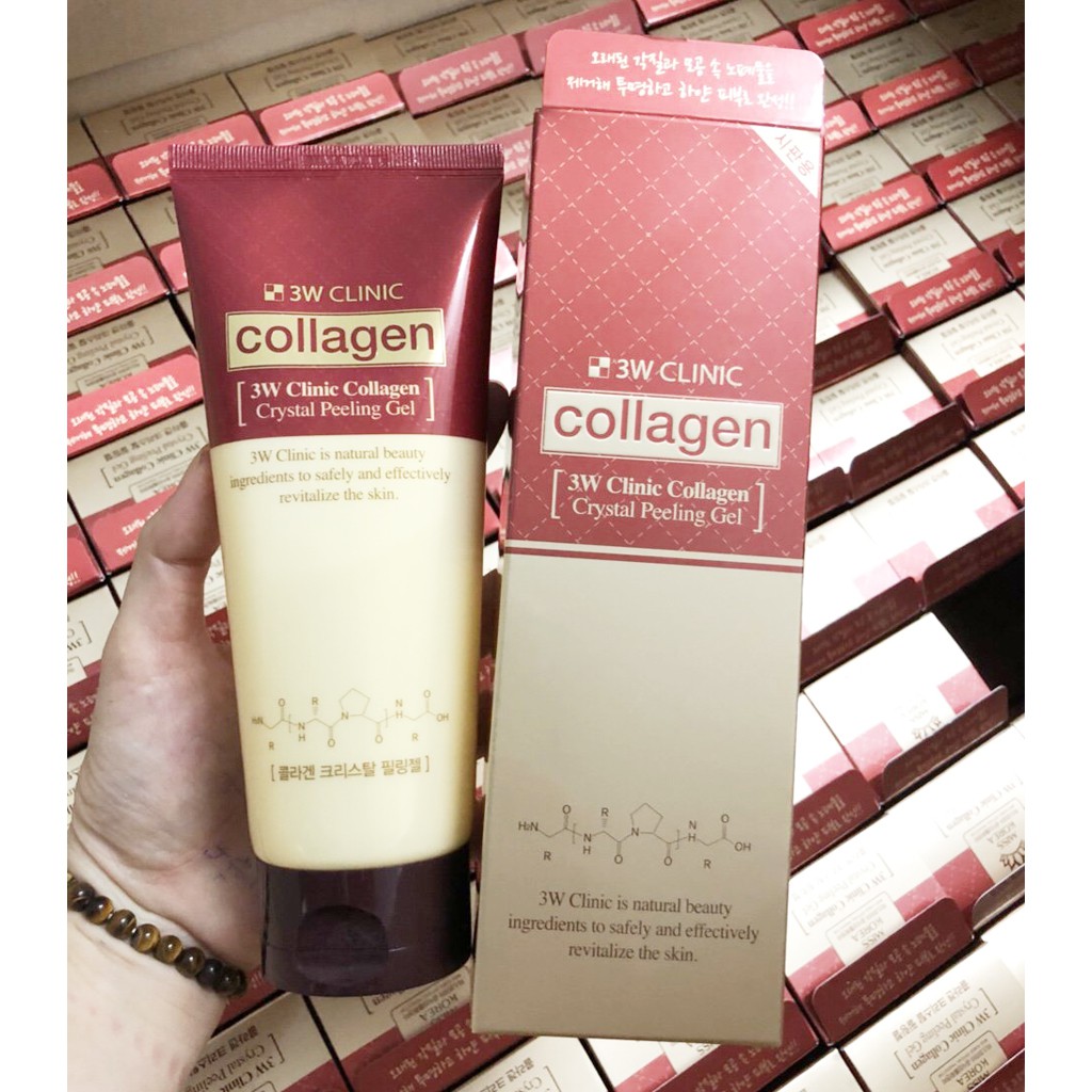 Gel tẩy tế bào chết 3W Clinic Collagen Crystal Peeling Gel 180ml Hàn Quốc | BigBuy360 - bigbuy360.vn