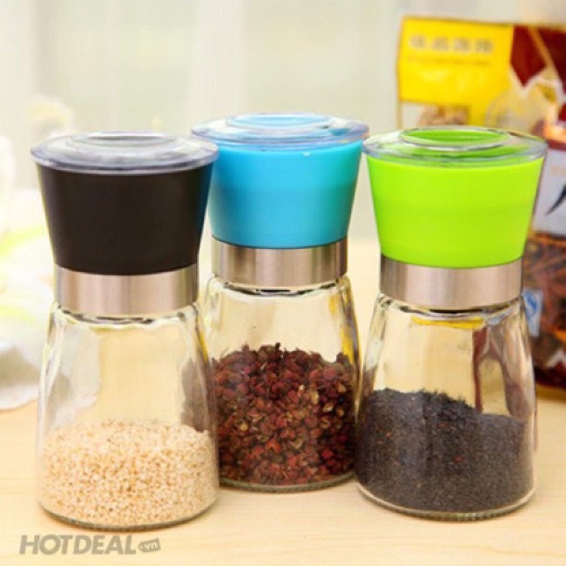 Cối Xay Tiêu Cầm Tay Mini Tiện Dụng Chất Liệu Thuỷ tinh