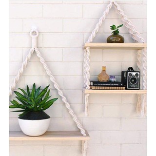 Kệ treo đồ gỗ thông treo tường - 50cm