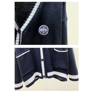 Áo len cardigan có túi phối màu basic Ulzzang