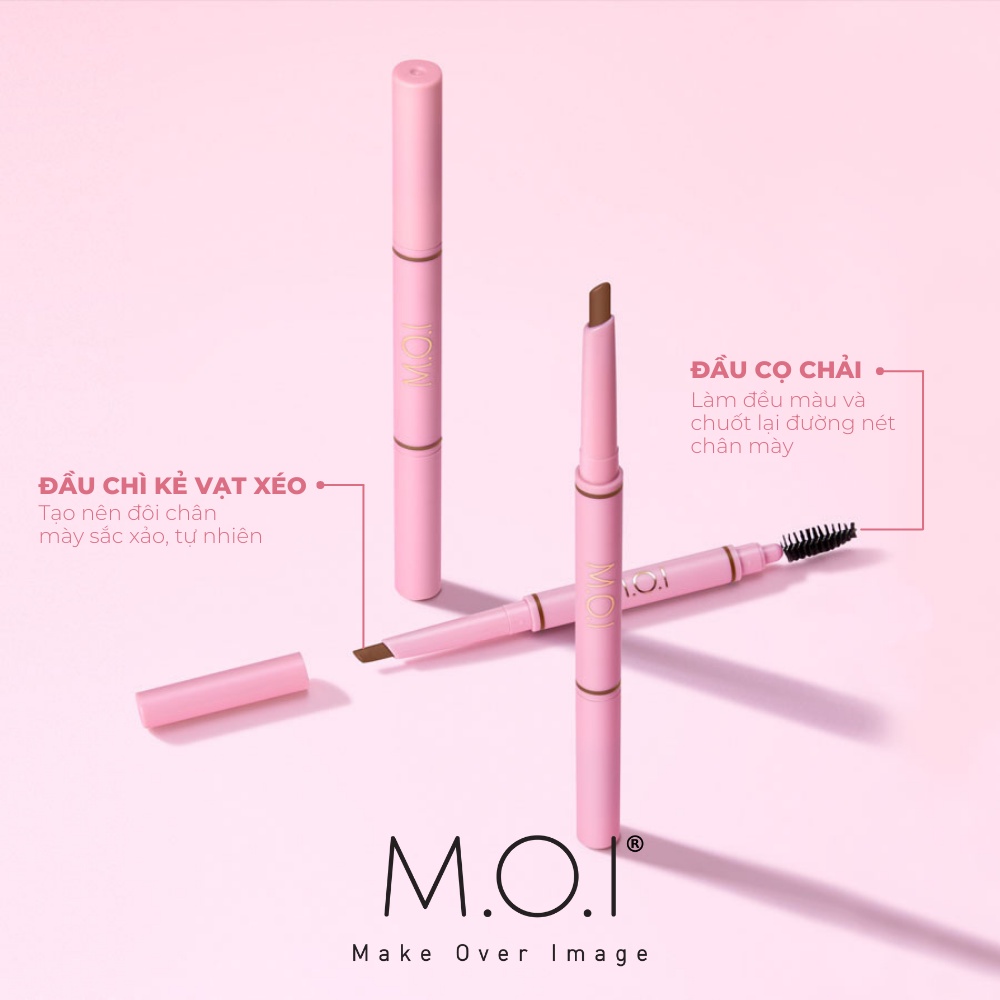 Chì kẻ mày M.O.I Cosmetics Magic Brow Pencil 2 đầu cho nét vẽ chính xác, mượt mà, bám màu, ngăn ngừa mụn và vi khuẩn 8g