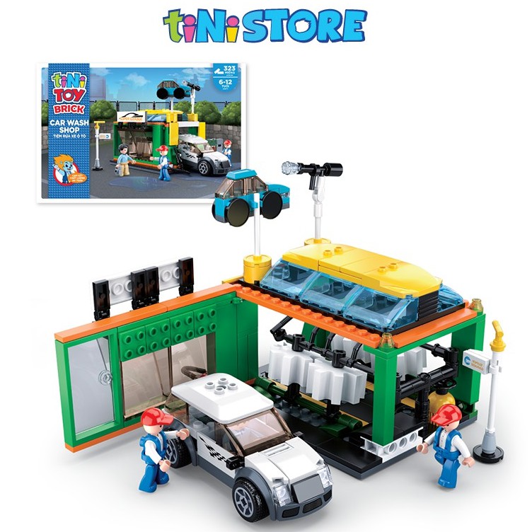 Đồ chơi lắp ráp sáng tạo lego tiệm rửa xe ô tô tiNiToy 323 mảnh ghép YY741989