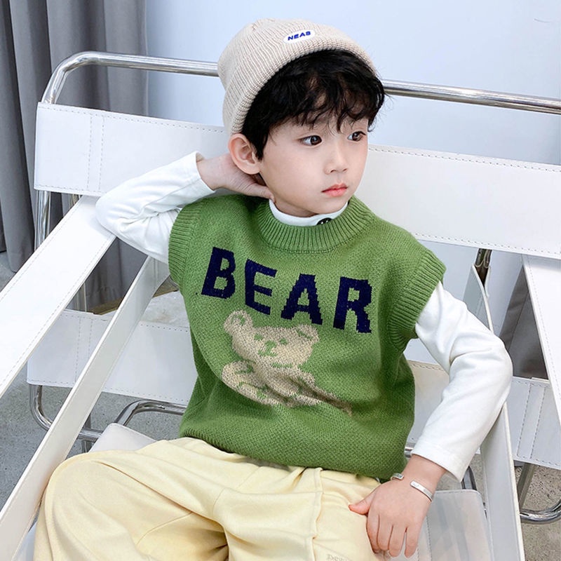 Áo Sweater Dệt Kim Không Tay Phong Cách Thời Trang Xuân Thu 2022 Mới Dành Cho Trẻ Em