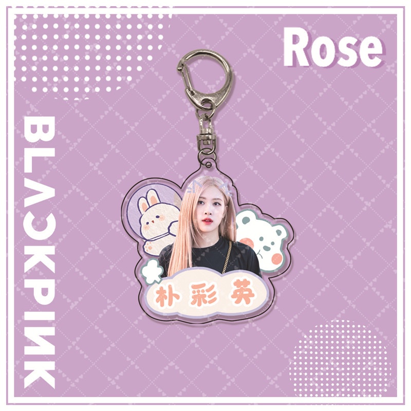 Móc khóa hai mặt acrylic in hình Rosé BLACKPINK