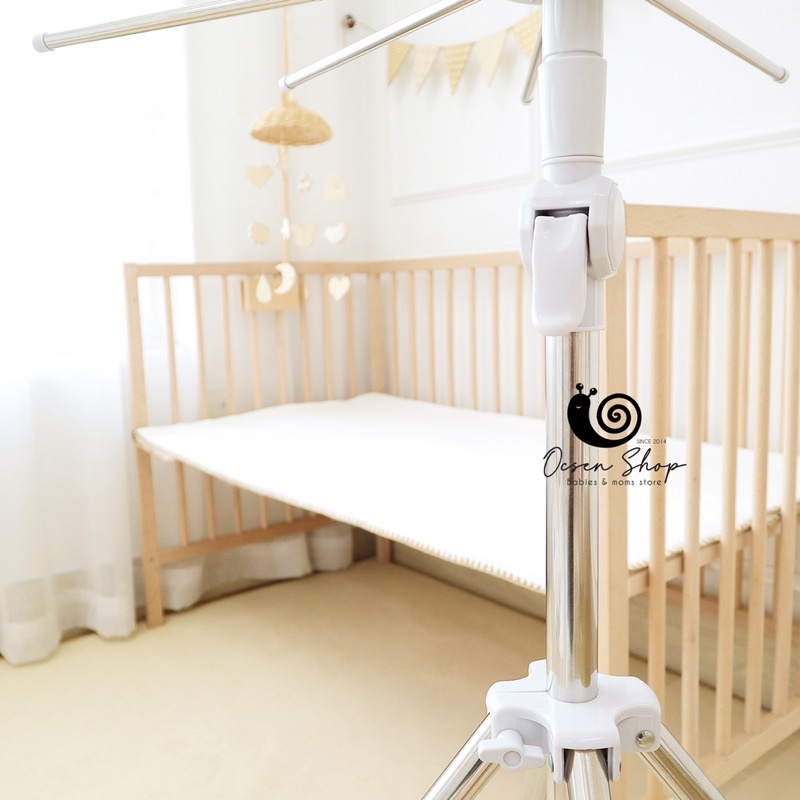 CÂY TREO PHƠI ĐỒ INOX 3 TẦNG 60 KẸP CÓ ĐIỀU CHỈNH