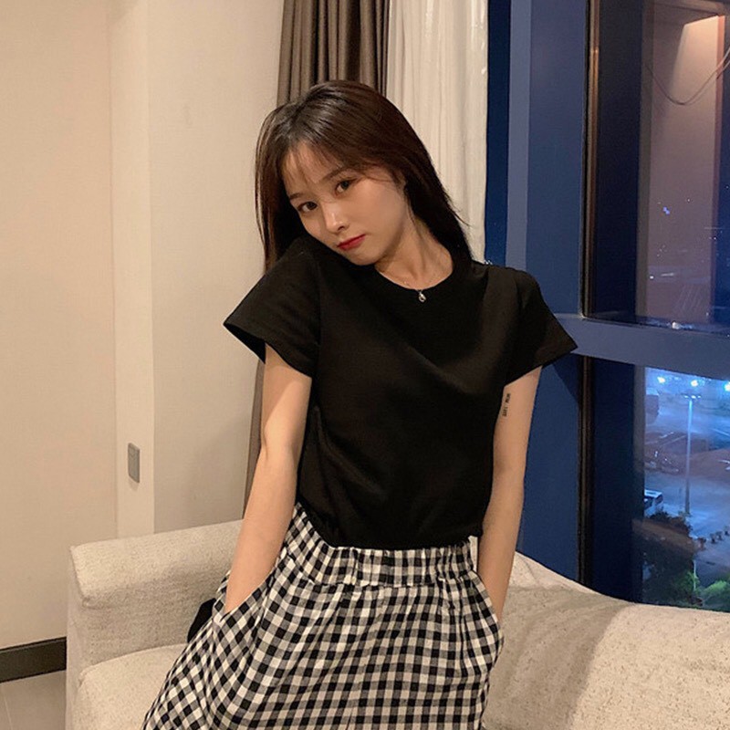 Áo thun nữ tay ngắn coton Trơn phông thời trang ulzzang Wind | BigBuy360 - bigbuy360.vn