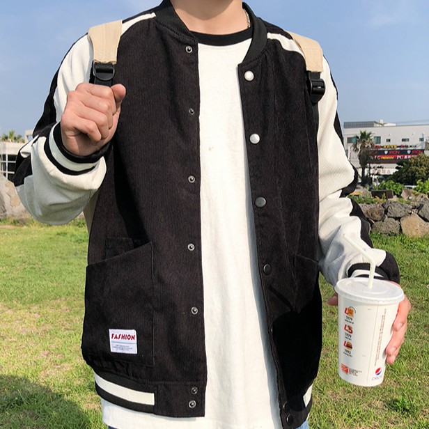 Áo khoác bóng chày dáng rộng thời trang Hàn Quốc mới cho nam nữ