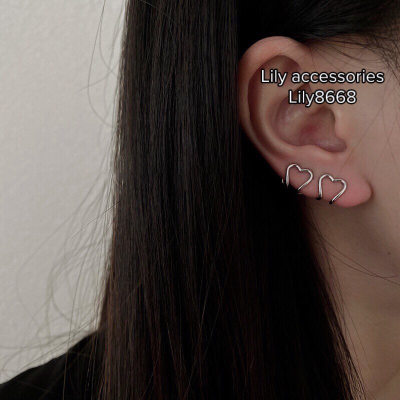 kẹp tai trái tim titan không cần xỏ lỗ