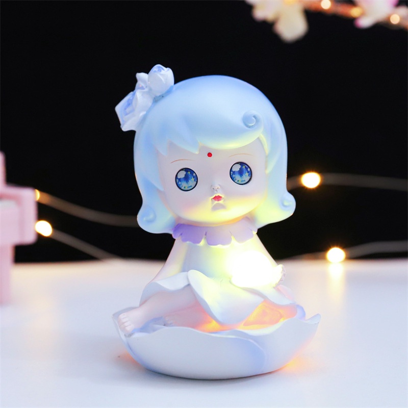 Hàng Mới Về Mới Đèn Ngủ Trang Trí Hình Cô Gái Và Hoa Sáng Tạo