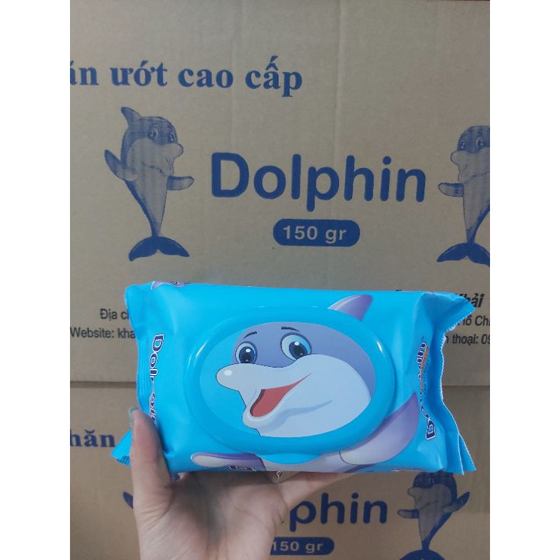 (SIÊU TO)Khăn ướt Dolphin không hương 100 tờ