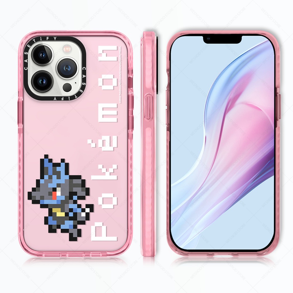 Transparent Fashion Brand Casetify Unity Pixel Pokemon Cartoon Cute Giant Lucario Case For  11 Xr 13 Mini X Xs Max 12 Pro 7 8 Plus Soft Shockproof Clear Tpu Protective Cases