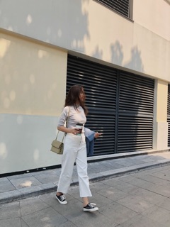 Quần cullote khaki trắng