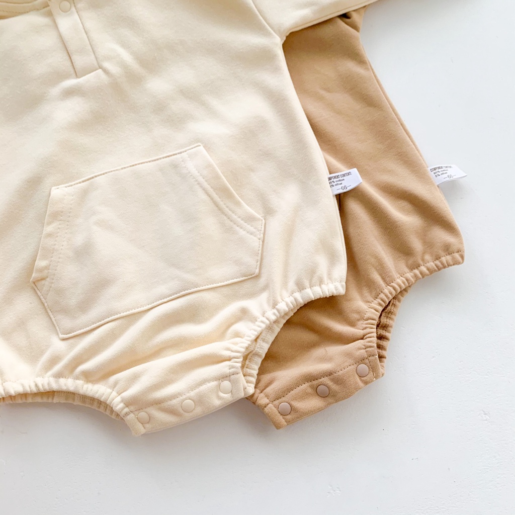 Áo liền quần phối mũ trùm tai gấu đáng yêu phong cách mùa thu cho bé 0-24 tháng