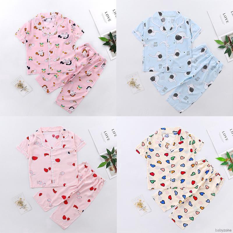 Bộ Đồ Ngủ Pijama In Hình Hoạt Hình Đáng Yêu Cho Bé Từ 1-7 Tuổi