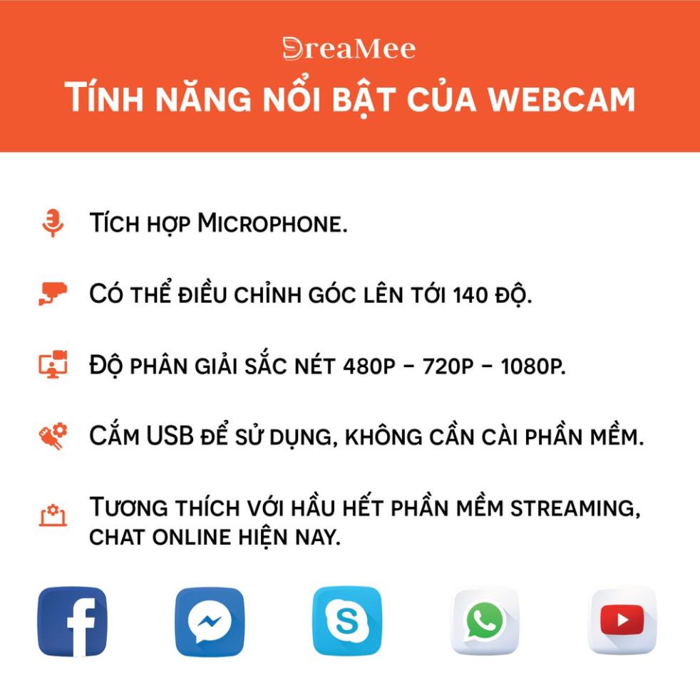 Webcam Máy Tính, Camera Có Mic 720p-1080 Cho Laptop Học Online Qua ZOOM, Trực Tuyến- Hội Họp -Gọi Video Hình Ảnh Sắc Nét | BigBuy360 - bigbuy360.vn