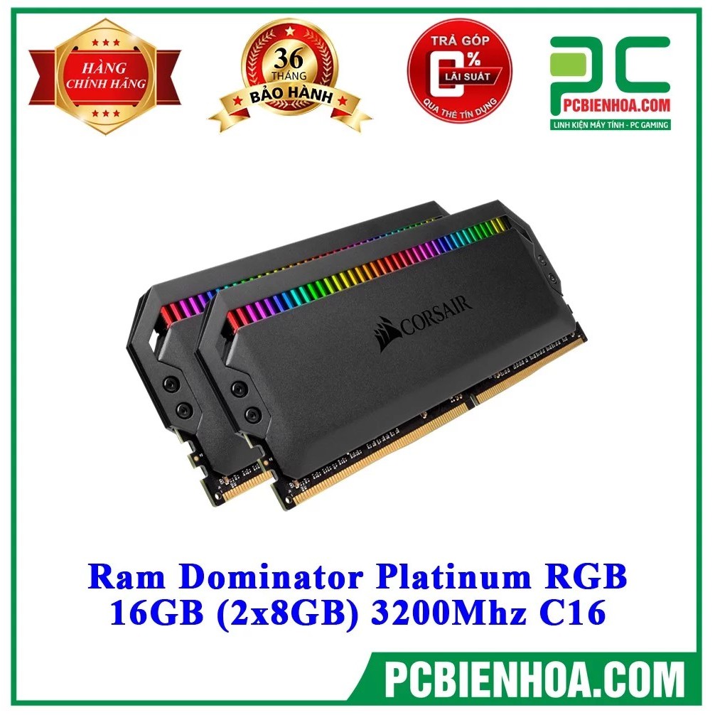 Combo 2 Kit Ram CORSAIR DOMINATOR PLATINUM RGB 16GB (2X8GB) 3200MHZ C16