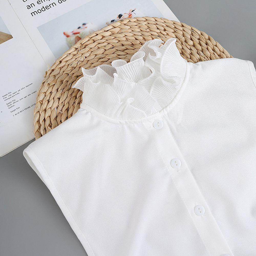 Cổ Áo Giả Hai Lớp Bằng Vải Cotton Trang Trí Nút Cho Nữ