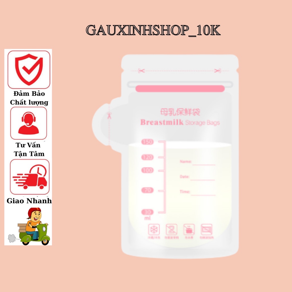 Túi Trữ Sữa Breastmilk 100ml, 150ml, 250ml Hộp 30 túi Có Vòi