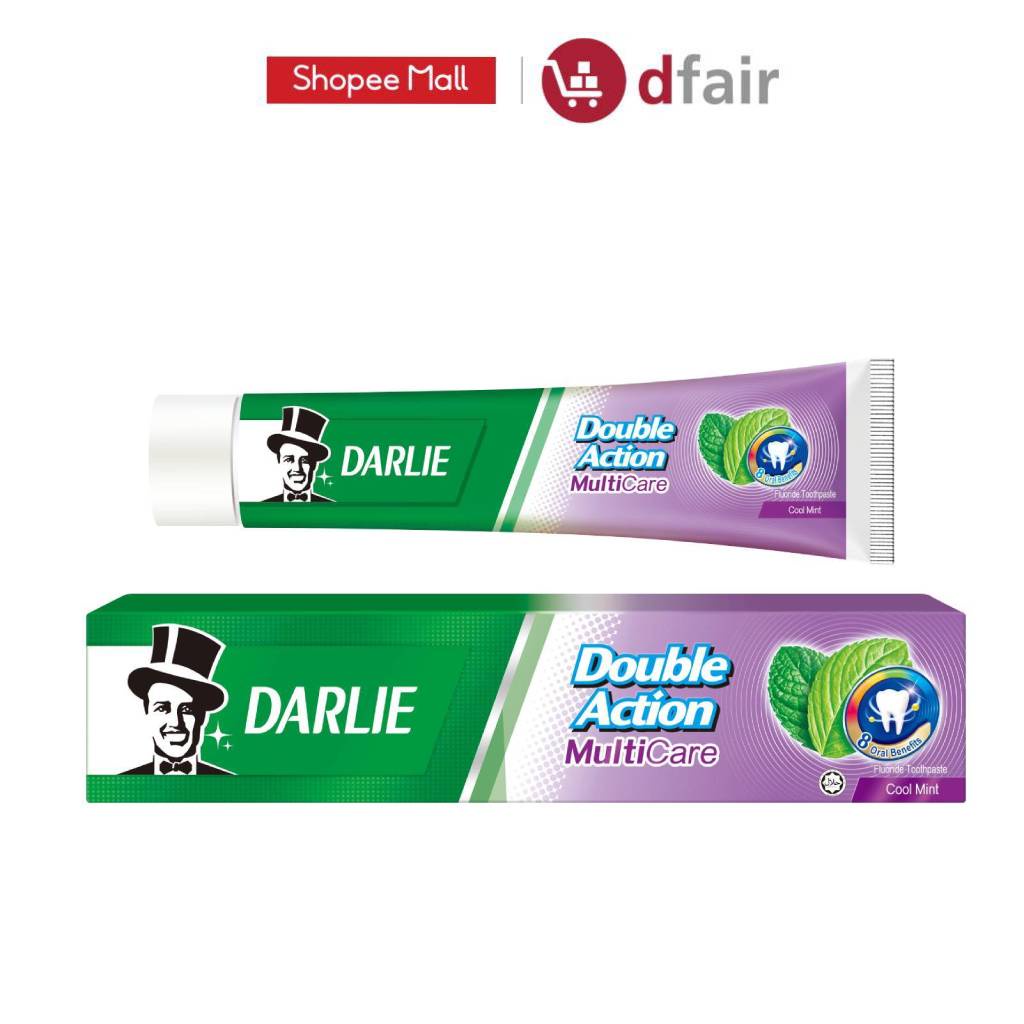 Combo Chăm Sóc Răng Miệng 2 Tuýp Kem Đánh Răng Darlie Double Action Multicare 180g và 4 Bàn Chải SPIRAL CLEAN