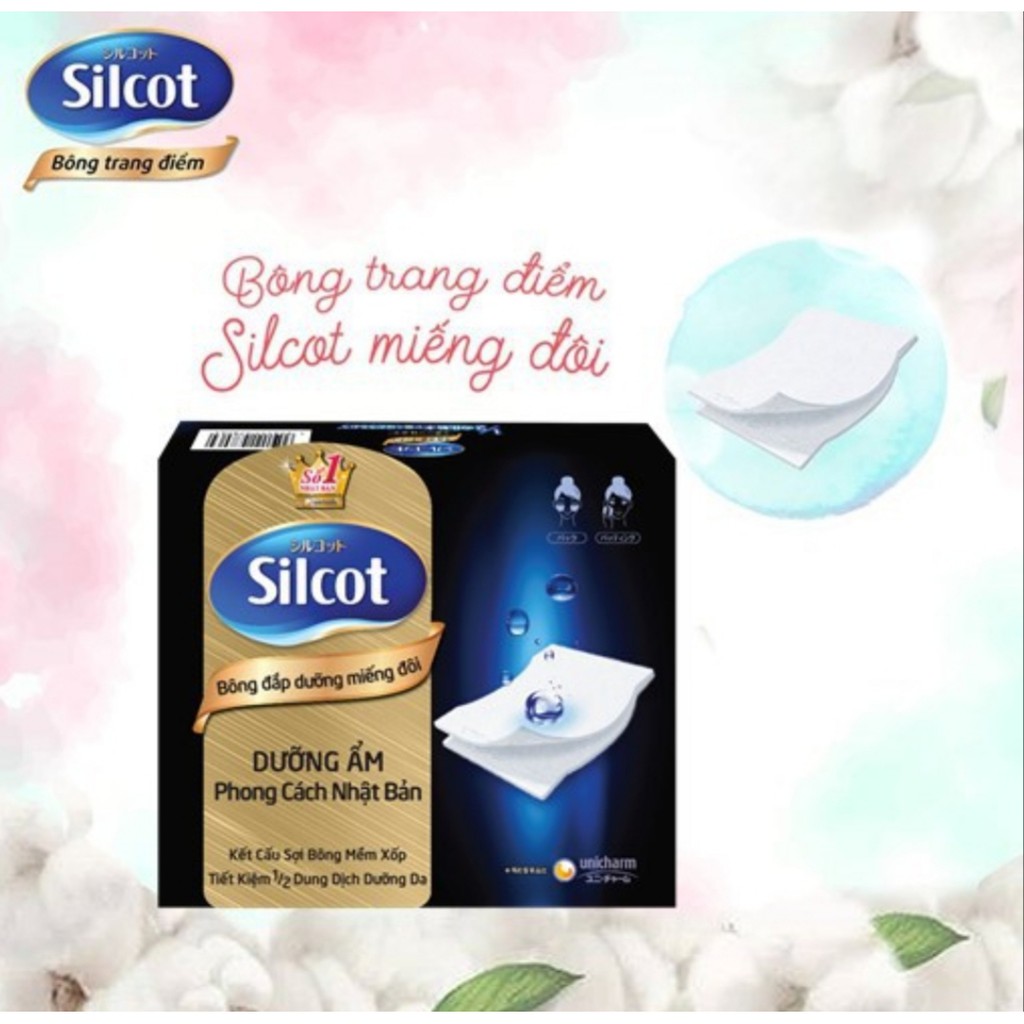 Combo 2 hộp Bông tẩy trang Silcot đắp dưỡng miếng đôi 40 miếng/hộp