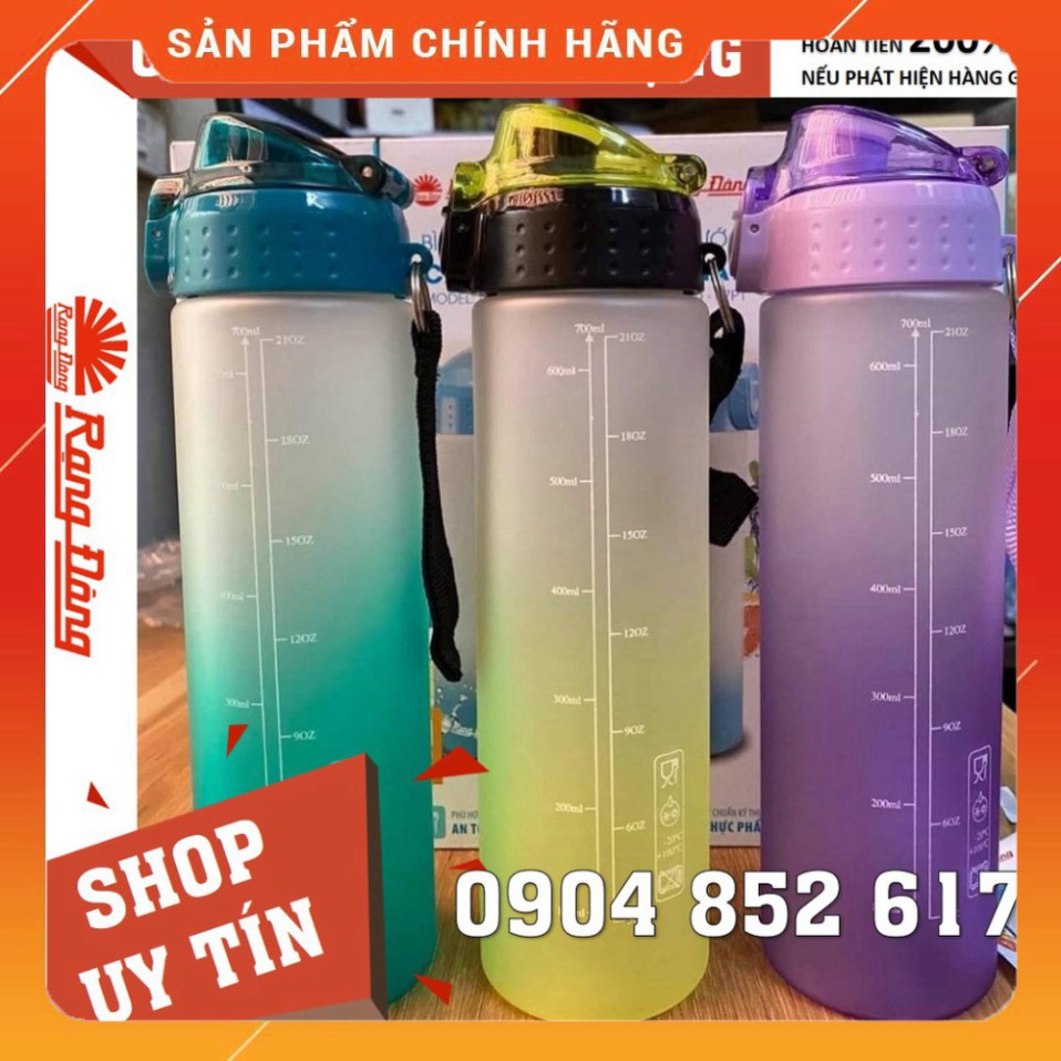 Bình nước học sinh cầm tay 500ml 700ml Rạng Đông, nhựa PC/PP an toàn, độ bền cao KATE19