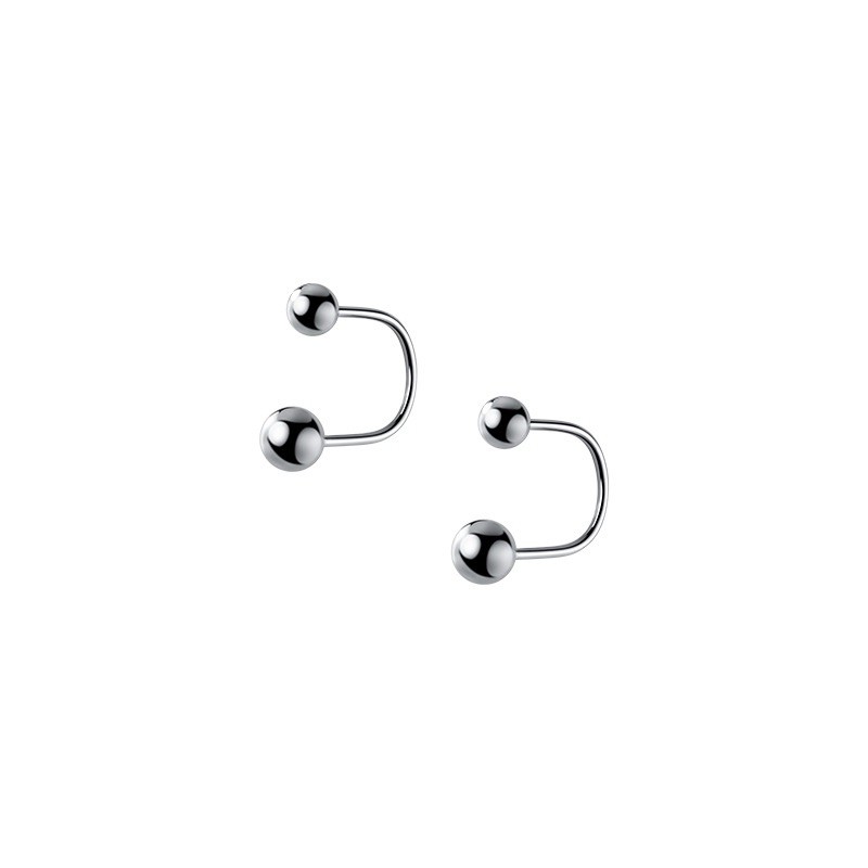 Khuyên tai bạc nữ chốt bi xoáy cá tính, bông tai bạc DUYSON SILVER [KCBX8]
