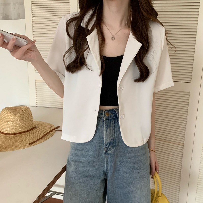 SUXI Áo khoác blazer dáng rộng màu trơn phong cách Hàn Quốc dành cho nữ | BigBuy360 - bigbuy360.vn