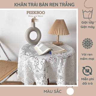 Khăn trải bàn thêu ren, trang trí tab đầu giường phong cách Hàn Quốc - Peekboo.decor