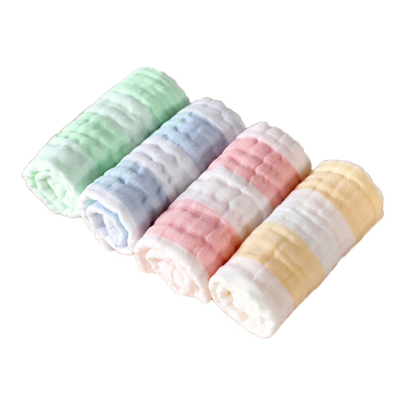 Bộ 4 Yếm Ăn Cotton Mềm Mại Thấm Hút Tốt Cho Bé