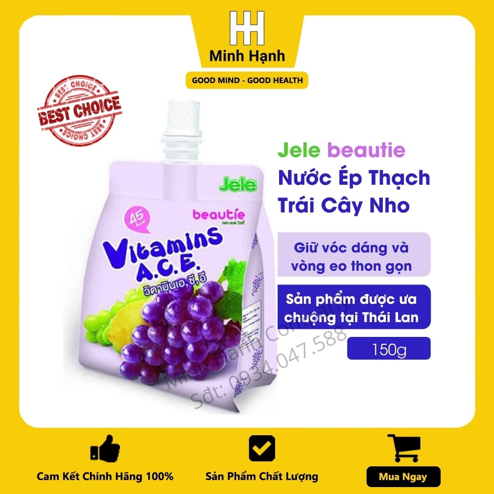 Gói Nước Trái Cây Thạch Jeje Beautie  Minh Hạnh Nhiều Vị Giòn Dai Thanh Mát Gói 150g