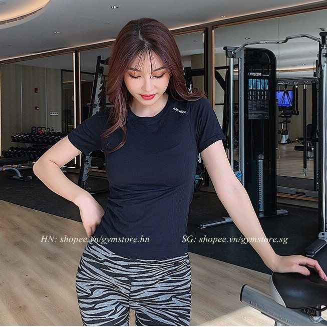 Áo Thun Tập Gym Nữ ❤️𝐇𝐀̀𝐍𝐆 𝐗𝐈̣𝐍❤️ Ngắn Tay Body Siêu Tôn Dáng Thể Thao Đồ Tập Rẻ Đẹp gymstore 003