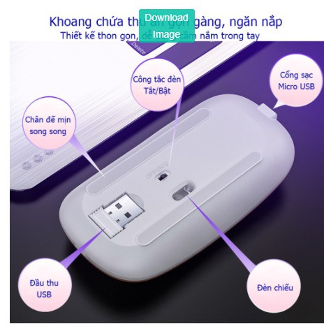 [Xả Kho - Giá Gốc] Chuột Không Dây A2 - Chống Ồn Pin Sạc - Không Cần Thay Pin chĩnh hãng giá tốt 100%