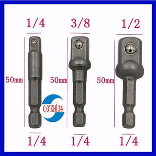 Bộ 3 đầu chuyển vặn khẩu cho khoan điện - pin chuôi lục giác