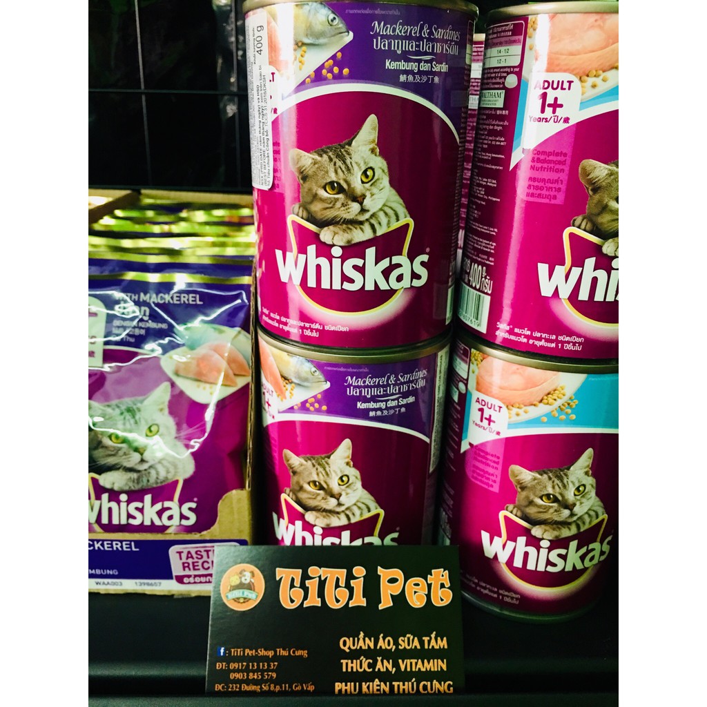 Thức ăn cho mèo Whiskas pate lon 400gr