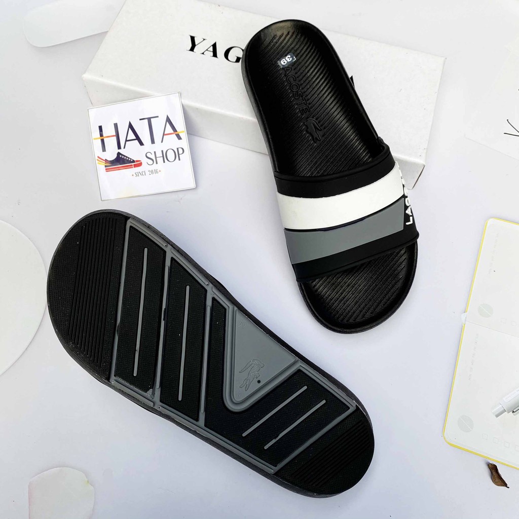 Dép quai ngang LACOSTE dép Unisex nam nữ đế cao su êm chân bền chắc thời trang, hottrend 2023